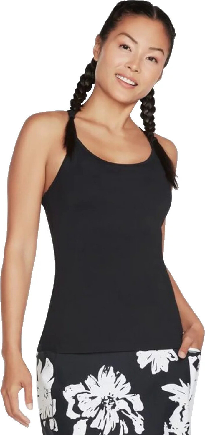 Černý dámský top Skechers Go Walk Racerback Shelf Bra Cami W1TT134-BLK Velikost: M