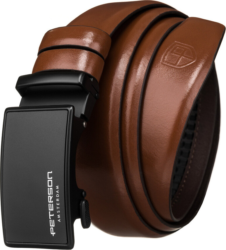 Peterson hnědý elegantní opasek pro pány PTN A004 BROWN Velikost: 105