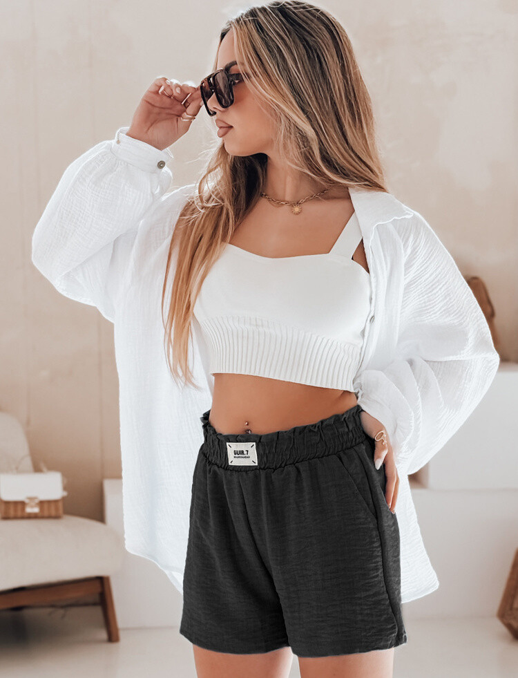 Černé dámské šortky s nášivkou v pase OWN STYLE SY0451 Velikost: XL