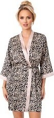 Krátký dámský župan Donna Sheila se zvířecím potiskem S-2XL Velikost: 2XL, Barva: Béžová