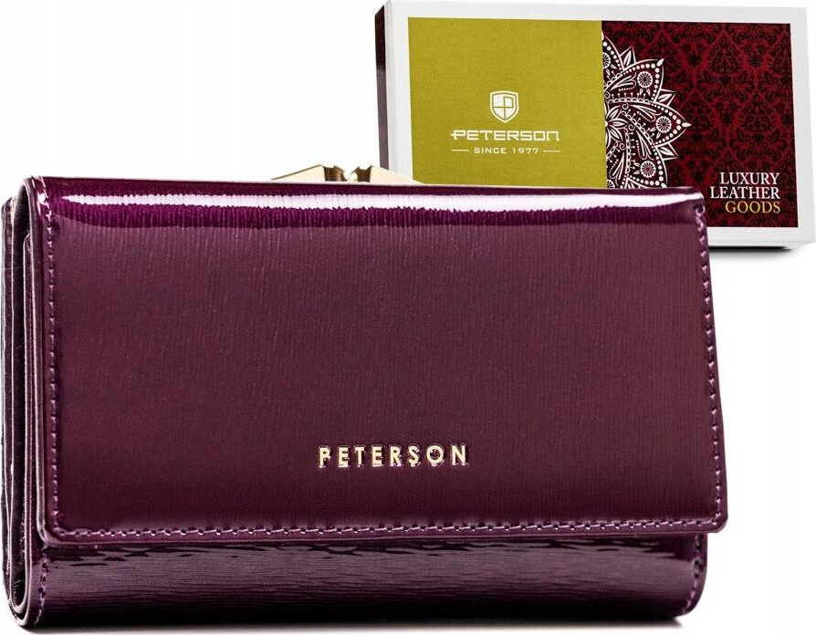 Peterson Tmavě fialová střední dámská kožená peněženka Y623 PTN 42108-SH Velikost: ONE SIZE