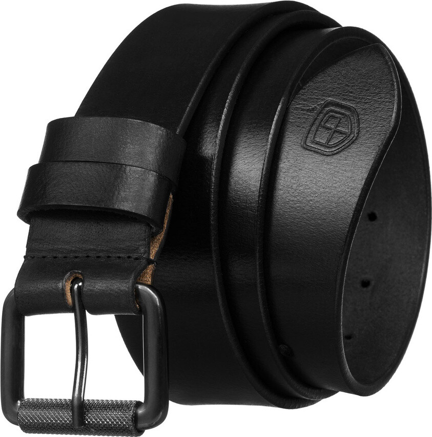 Peterson Černý pánský kožený opasek s klasickou sponou PTN LTP-BUF BLACK Velikost: 105
