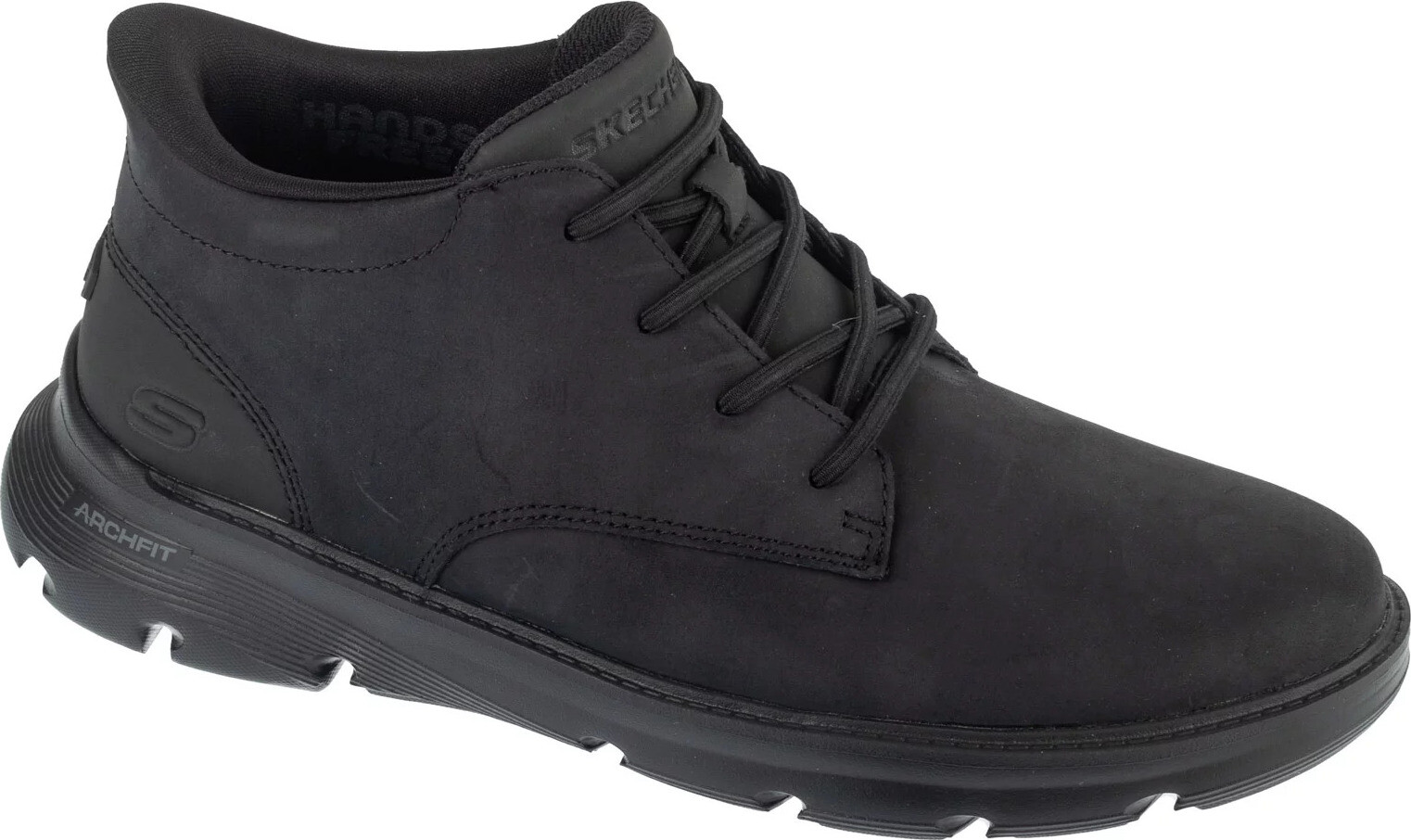Černé pánské kožené kotníkové boty Skechers Slip-Ins: Arch Fit Garza - Ridley 205514-BBK Velikost: 41