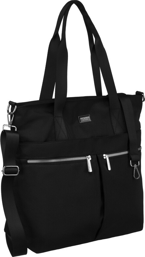 Peterson Černá shopper kabelka s vnějšími kapsami a odnímatelným popruhem CTY-05 Velikost: ONE SIZE