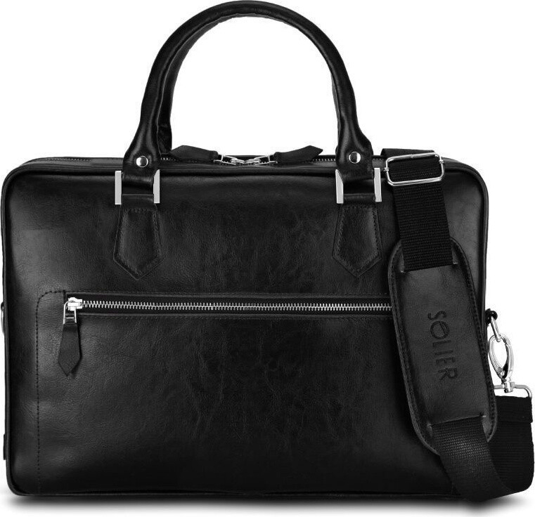 ČERNÁ KOŽENÁ TAŠKA SOLIER SL23 BLACK Velikost: ONE SIZE