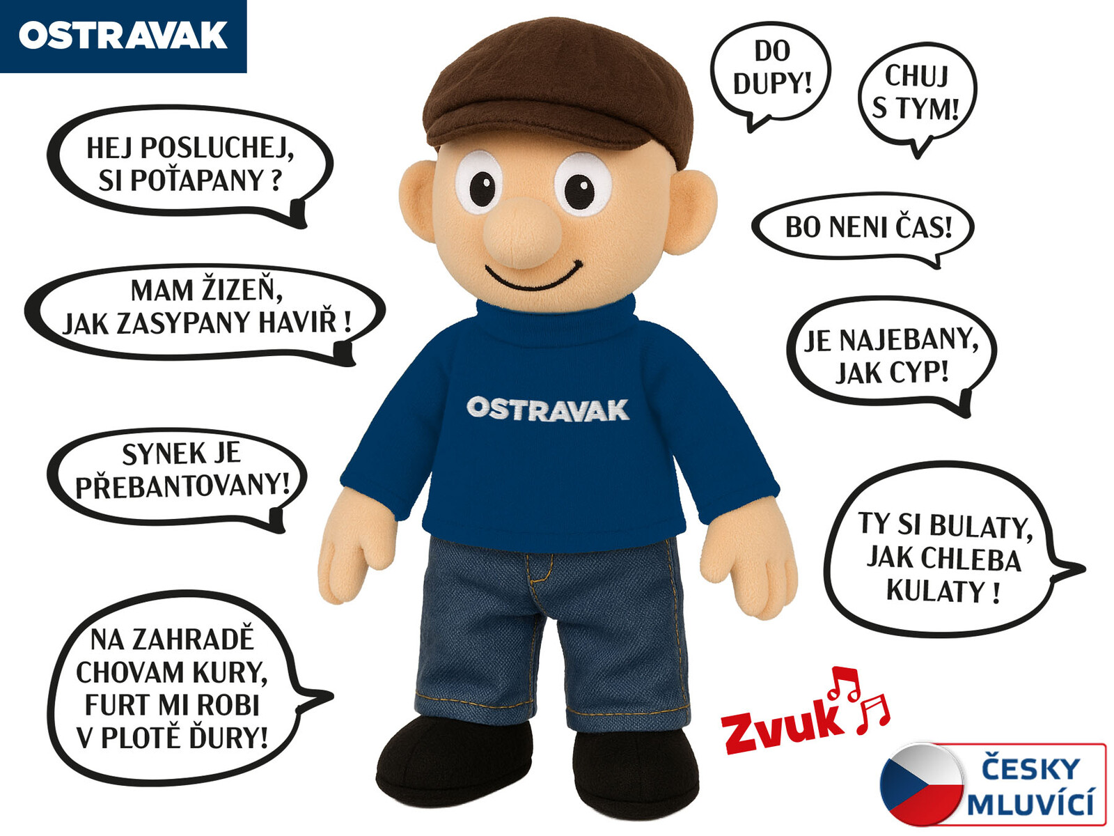 Panáček Ostravak mluvící 32cm