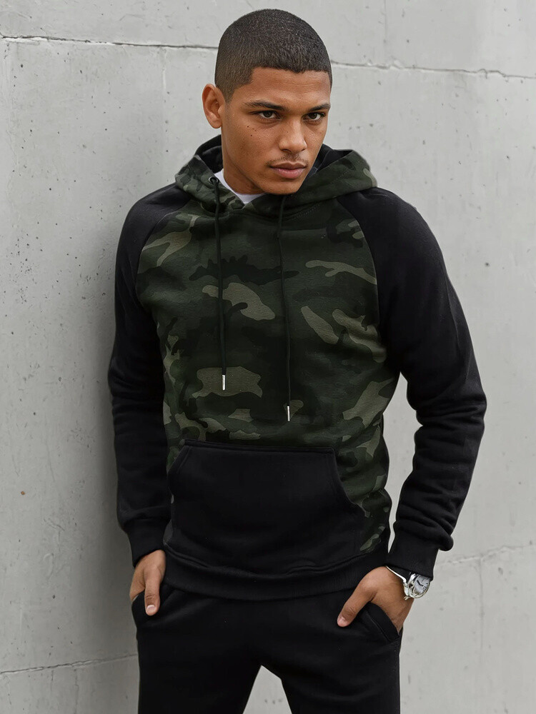 Černá mikina s camo vzorem BX5485 Velikost: M