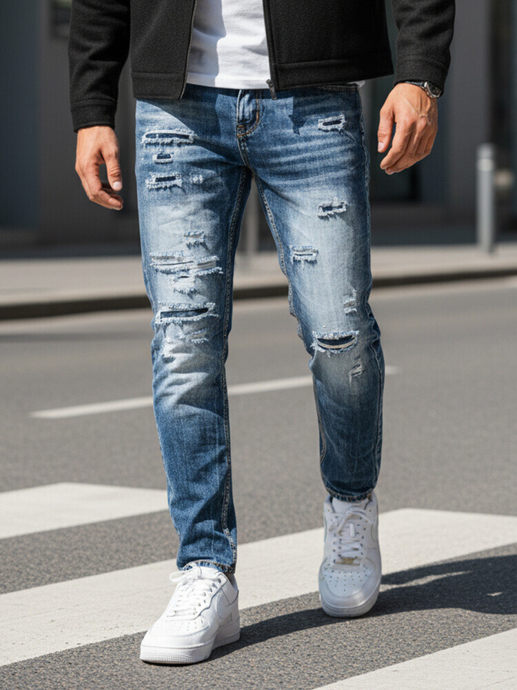 Modré pánské stylové džíny UX4349 Velikost: 34/48