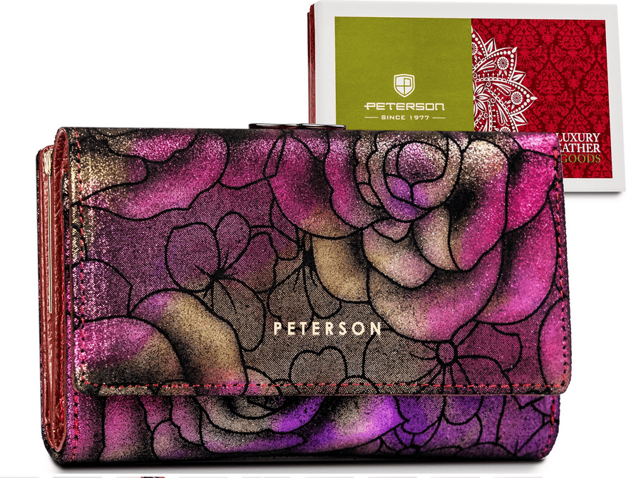 Peterson Růžová holografická peněženka - květy Y111 PTN 42108-MD Velikost: ONE SIZE
