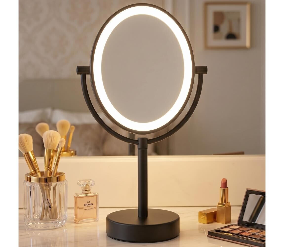 Eglo 201599 - Kosmetické zrcátko s LED podsvícením LED/4W/4xAA IP65 černá 201599