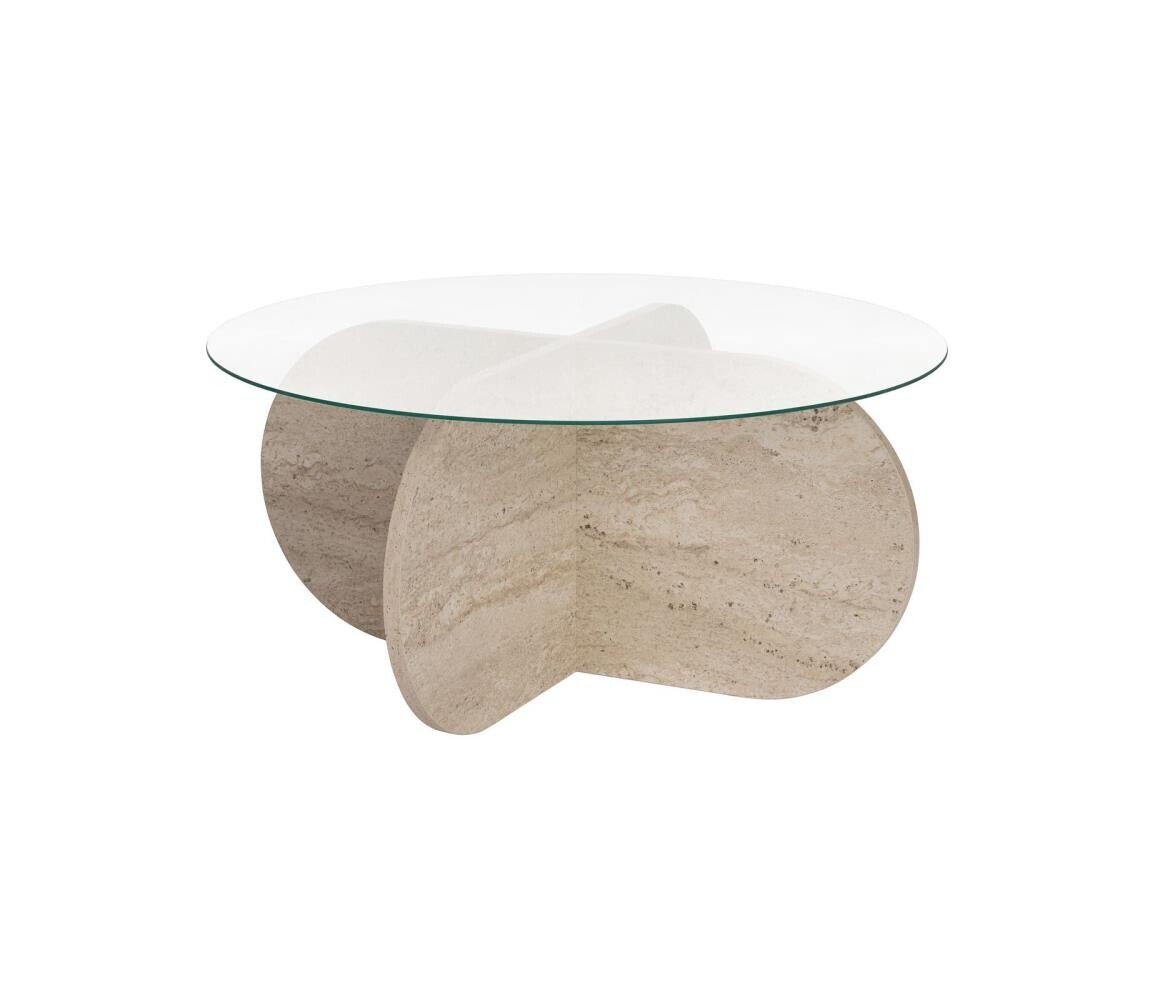 Konferenční stolek BUBBLE pr. 75 cm béžová/čirá 668NRD1106