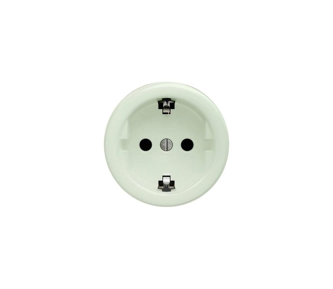 lap - Retro zásuvka domovní bez rámečku SCHUKO 230V/16A mátově zelená MZ/ZS