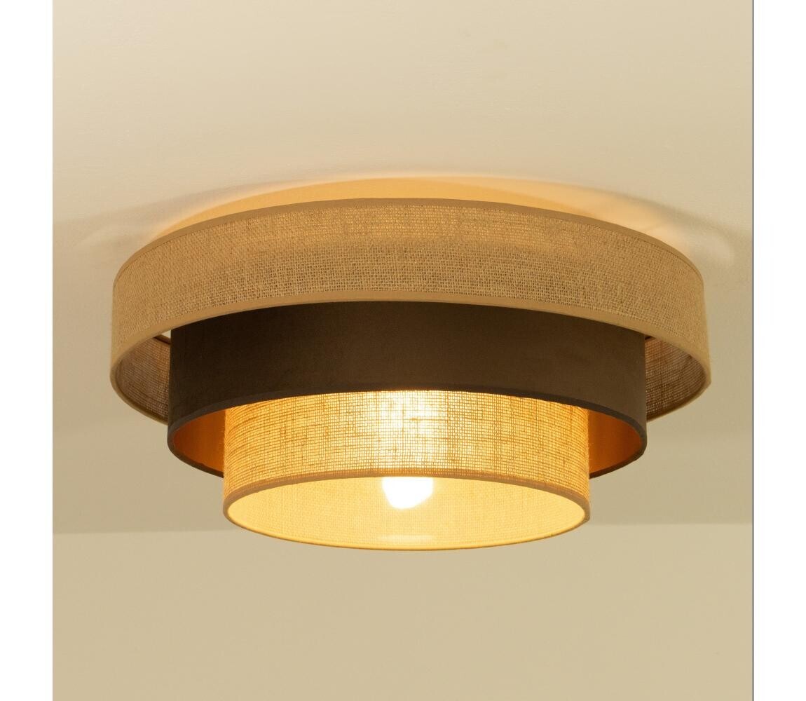 Stropní svítidlo WENTA 1xE27/60W/230V pr. 50 cm juta/hnědá H0788