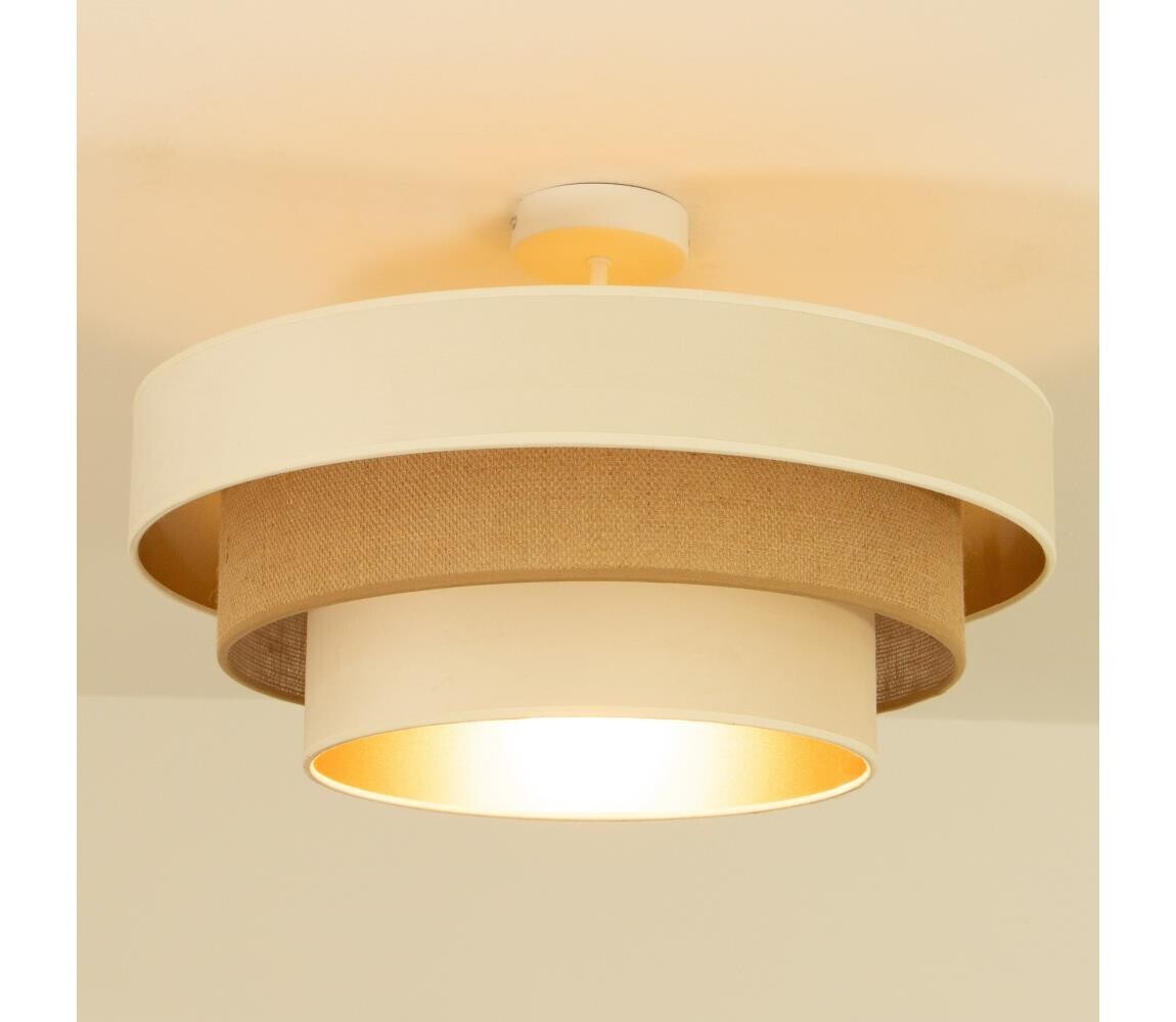 Přisazený lustr WENTA 1xE27/60W/230V pr. 50 cm béžová/juta H0721