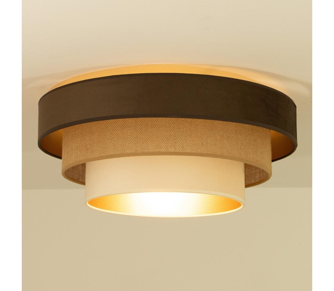 Stropní svítidlo WENTA 1xE27/60W/230V pr. 50 cm hnědá/juta/béžová H0786