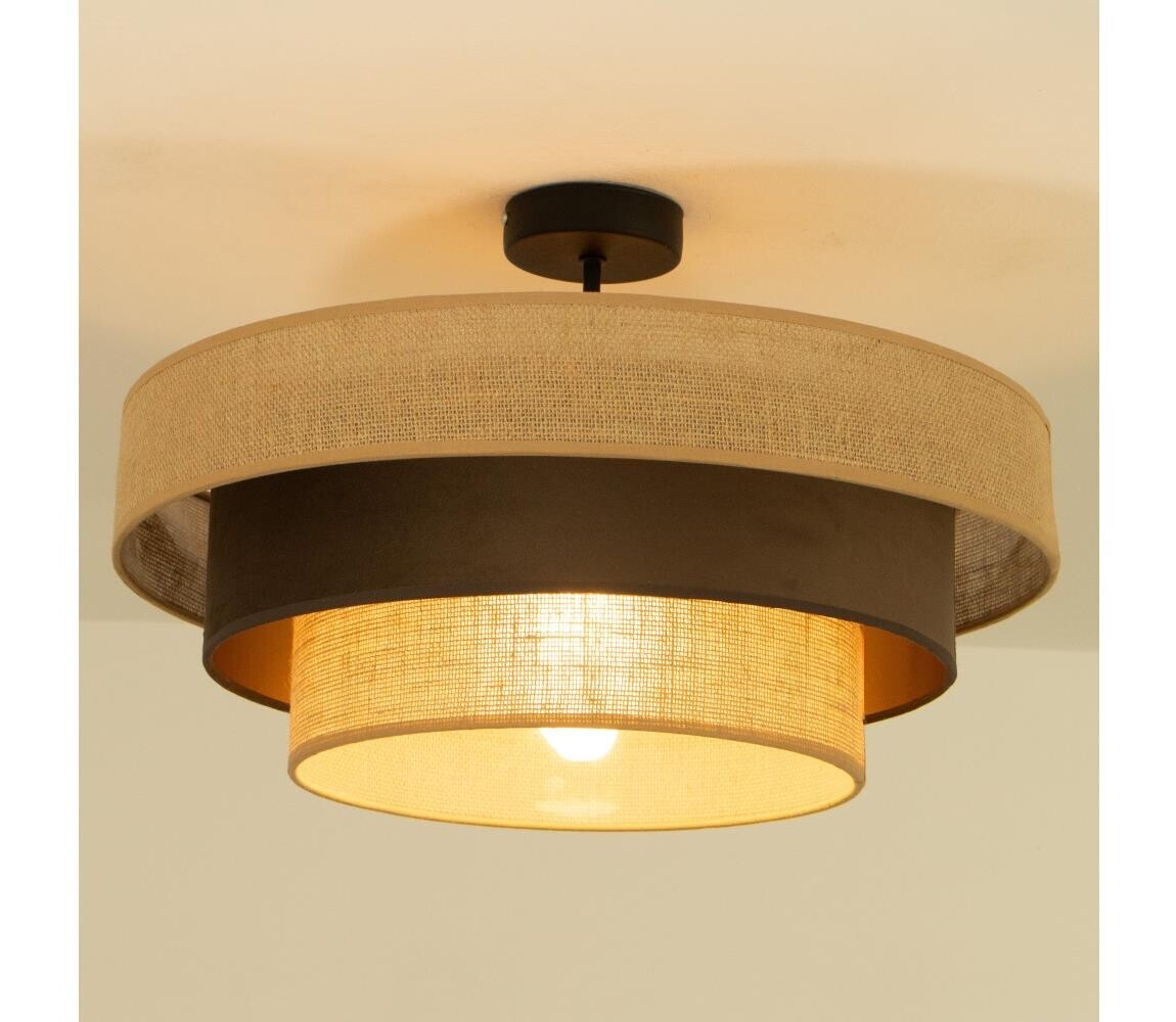 Přisazený lustr WENTA 1xE27/60W/230V pr. 50 cm juta/hnědá H0789