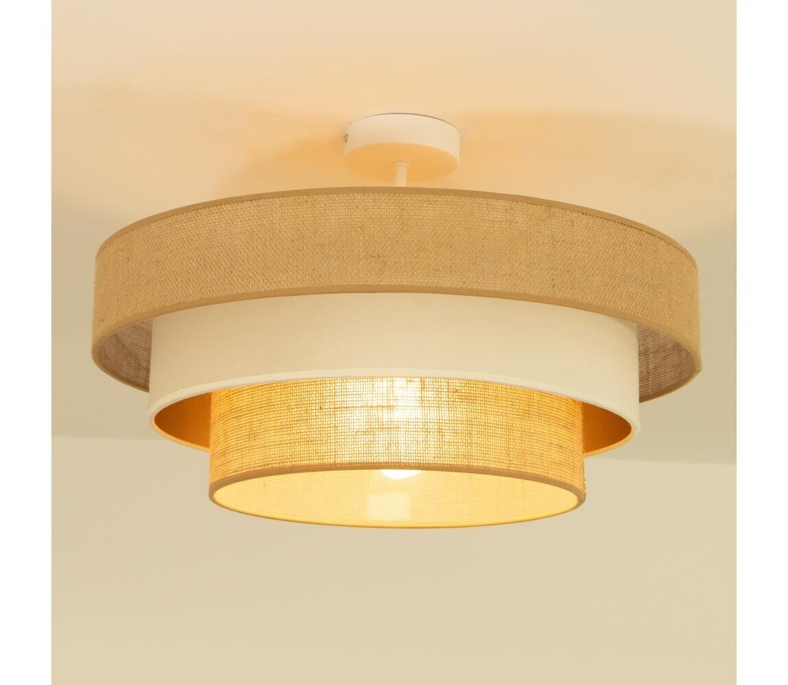 Přisazený lustr WENTA 1xE27/60W/230V pr. 50 cm juta/béžová H0719