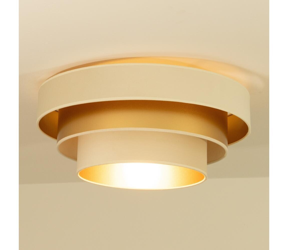 Stropní svítidlo WENTA 1xE27/60W/230V pr. 50 cm béžová/zlatá H0722