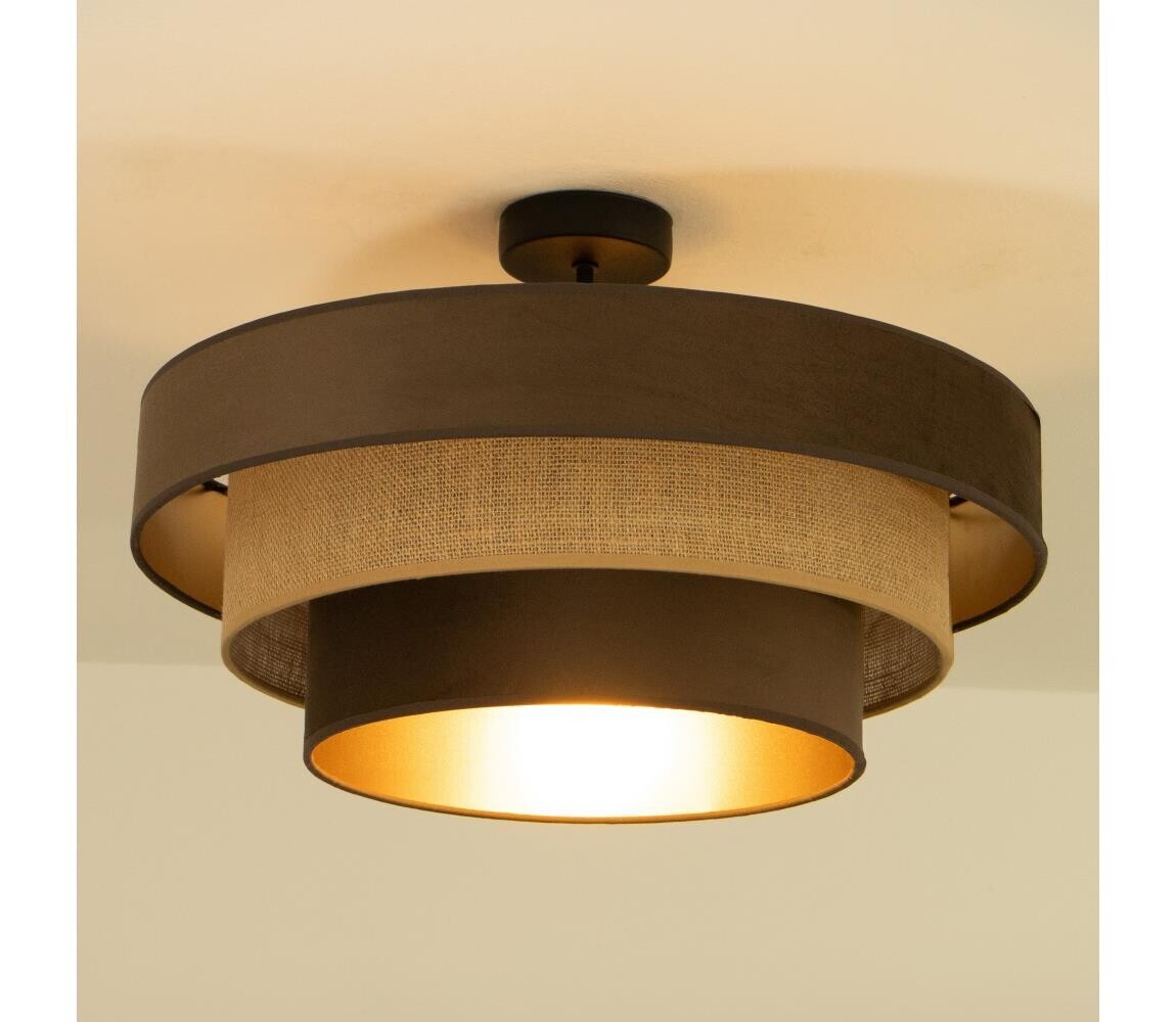 Přisazený lustr WENTA 1xE27/60W/230V pr. 50 cm hnědá/juta H0842