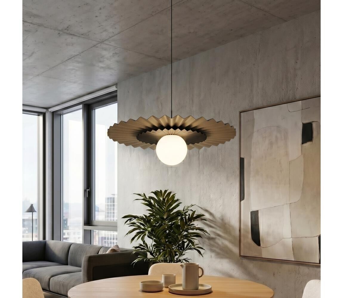 EMIBIG Lustr na lanku UMBRA 1xG9/8W/230V černá/béžová 1731/1