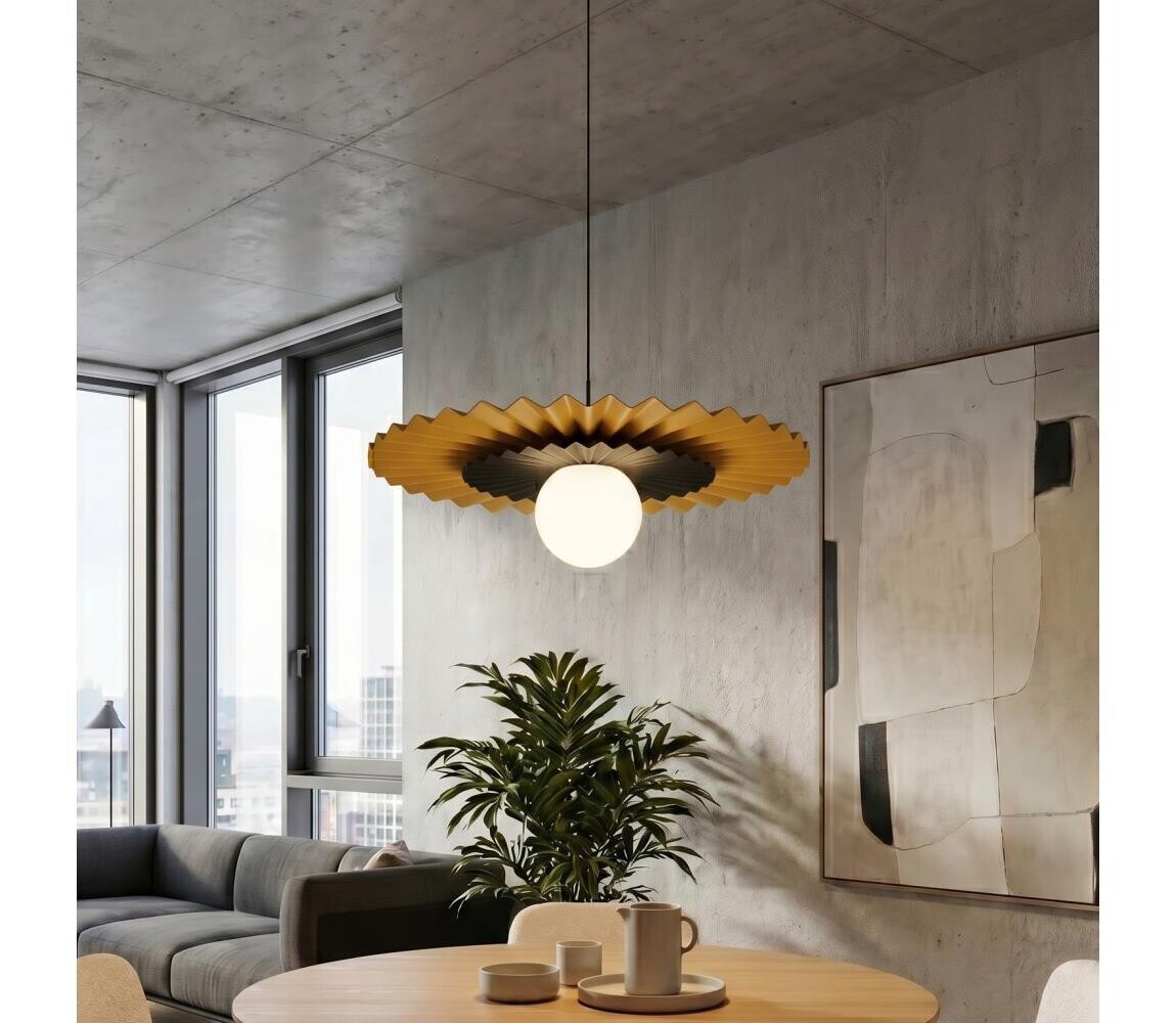 EMIBIG Lustr na lanku UMBRA 1xG9/8W/230V černá/oranžová 1733/1