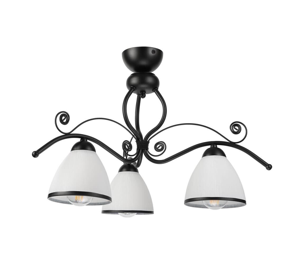 Přisazený lustr RETRO 3xE27/60W/230V černá/bílá LM-3.51/A/CZARNY PÓŁMAT