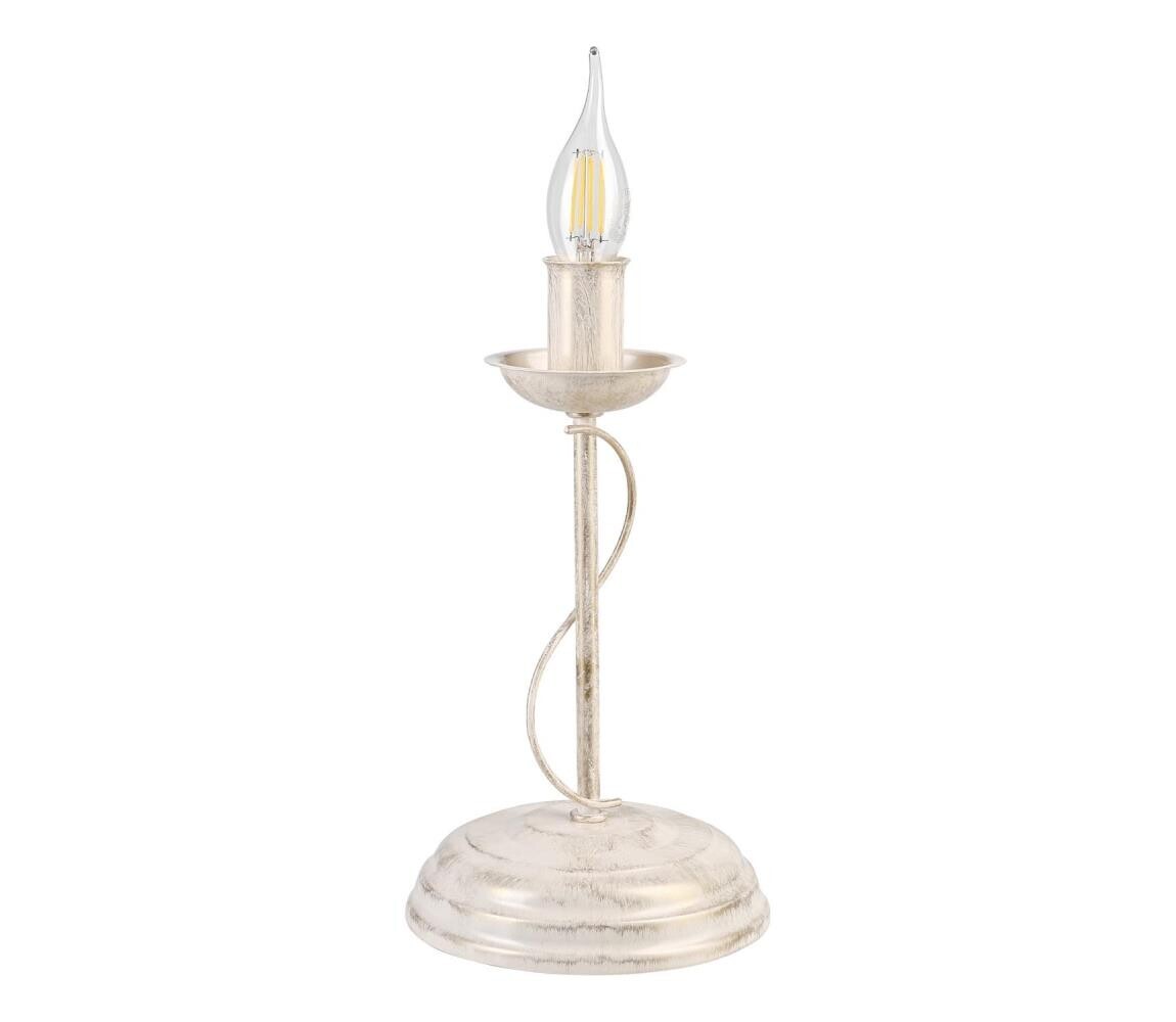 Stolní lampa ANTON 1xE14/60W/230V bílá patina LN-1.294/BIAŁA PATYNA