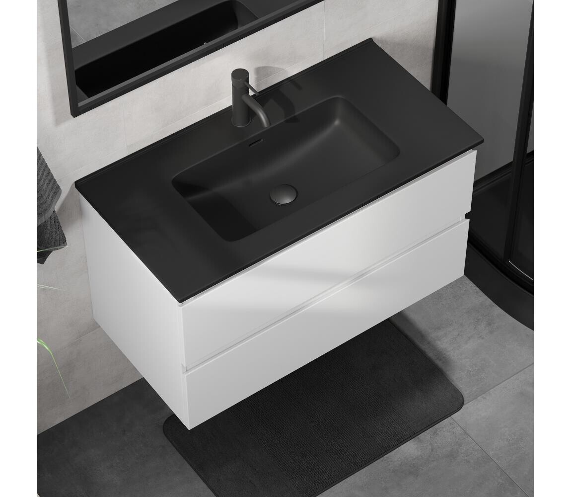 BATH DELUXE Koupelnová skříňka s umyvadlem KENWOOD 91 cm bílá/černá BT0121+BT0229