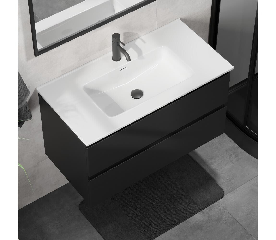 BATH DELUXE Koupelnová skříňka s umyvadlem KENWOOD 91 cm černá/bílá BT0122+BT0230