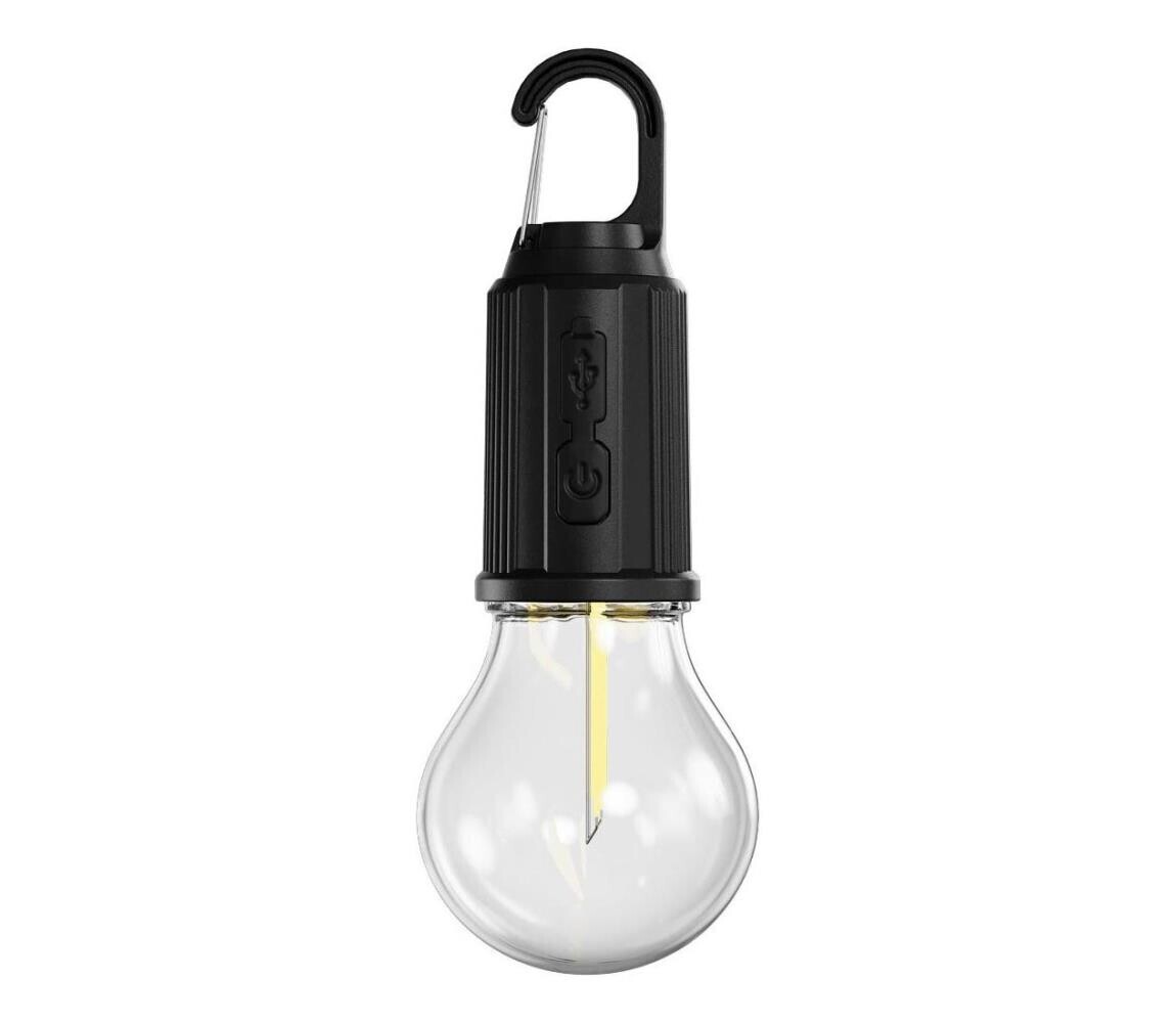 - LED Stmívatelná nabíjecí svítilna LED/0,3W/USB 400 mAh IP44 černá 52001433