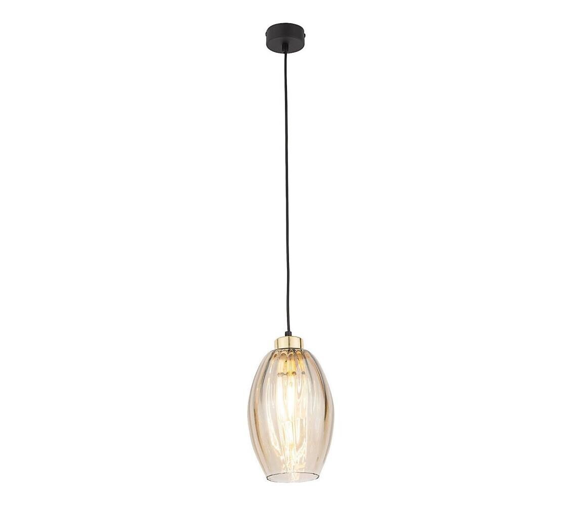 Lustr na lanku SEBO 1xE27/15W/230V černá/kouřová béžová 4633