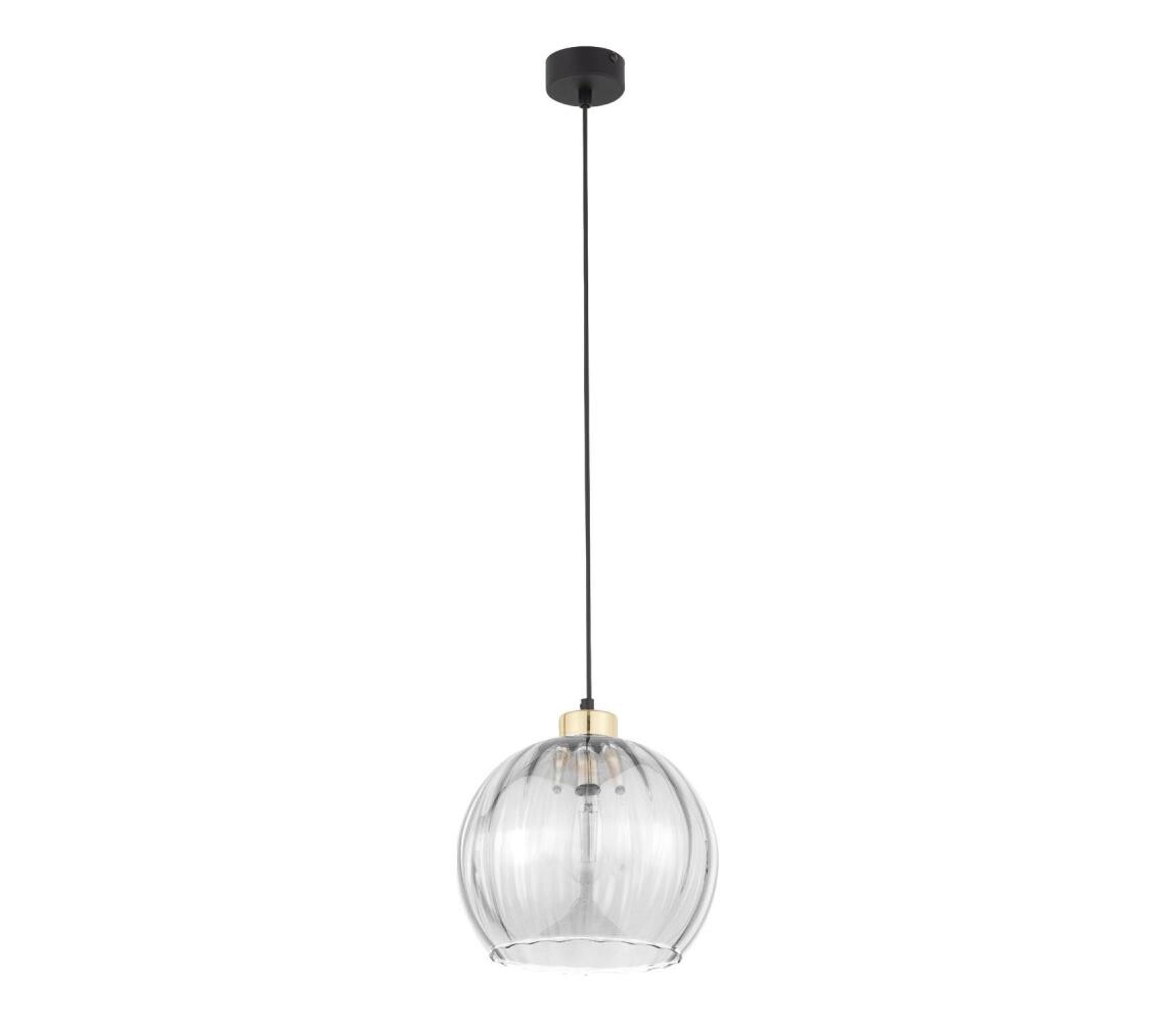 Lustr na lanku DEVI 1xE27/15W/230V černá/čirá 4578