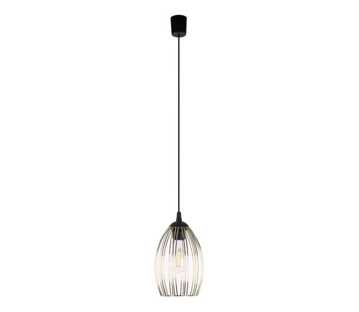 Lustr na lanku LIZA 1xE27/15W/230V černá/zlatá 6792