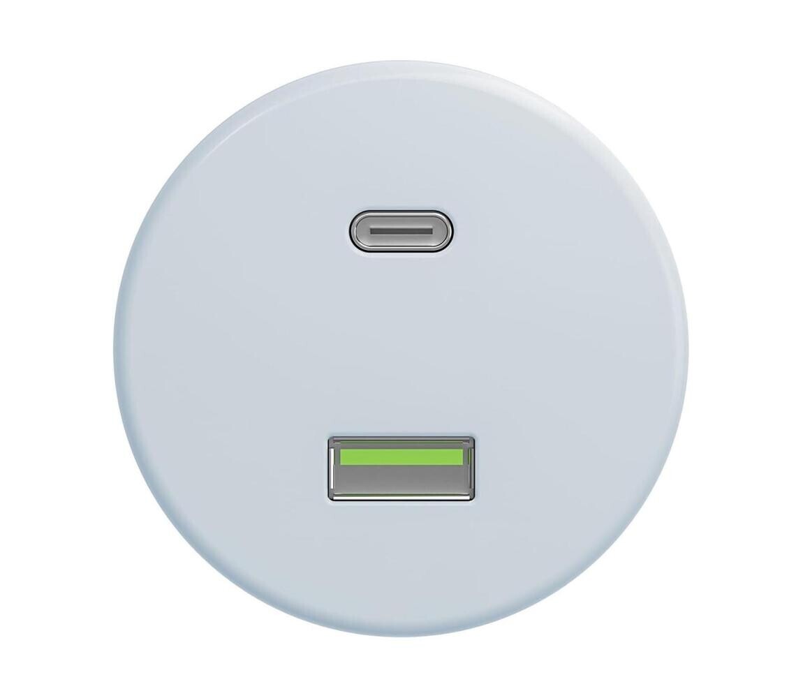Reblig - Retro USB zásuvka A+C bez rámečku modrá M/USB