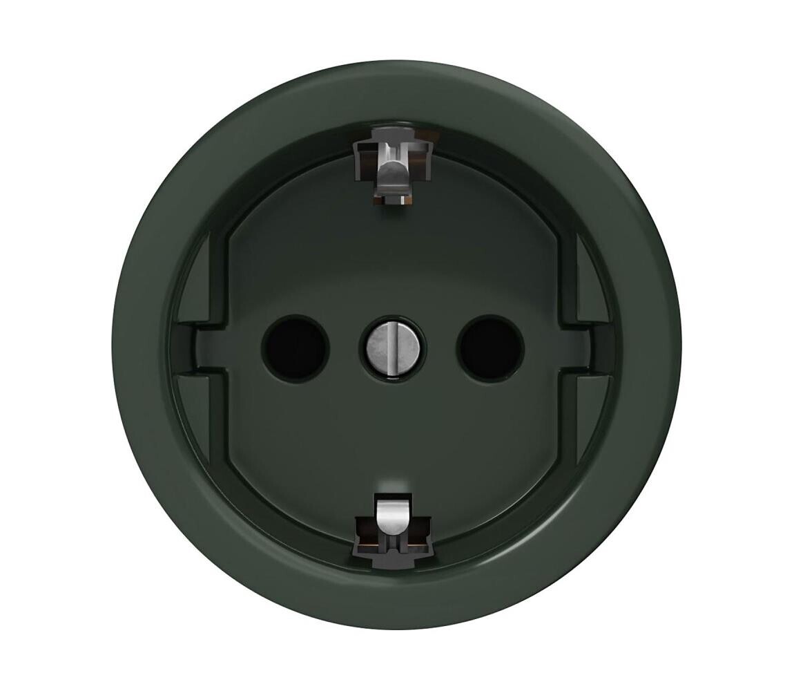 Reblig - Retro zásuvka domovní bez rámečku SCHUKO 230V/16A zelená Z/ZS