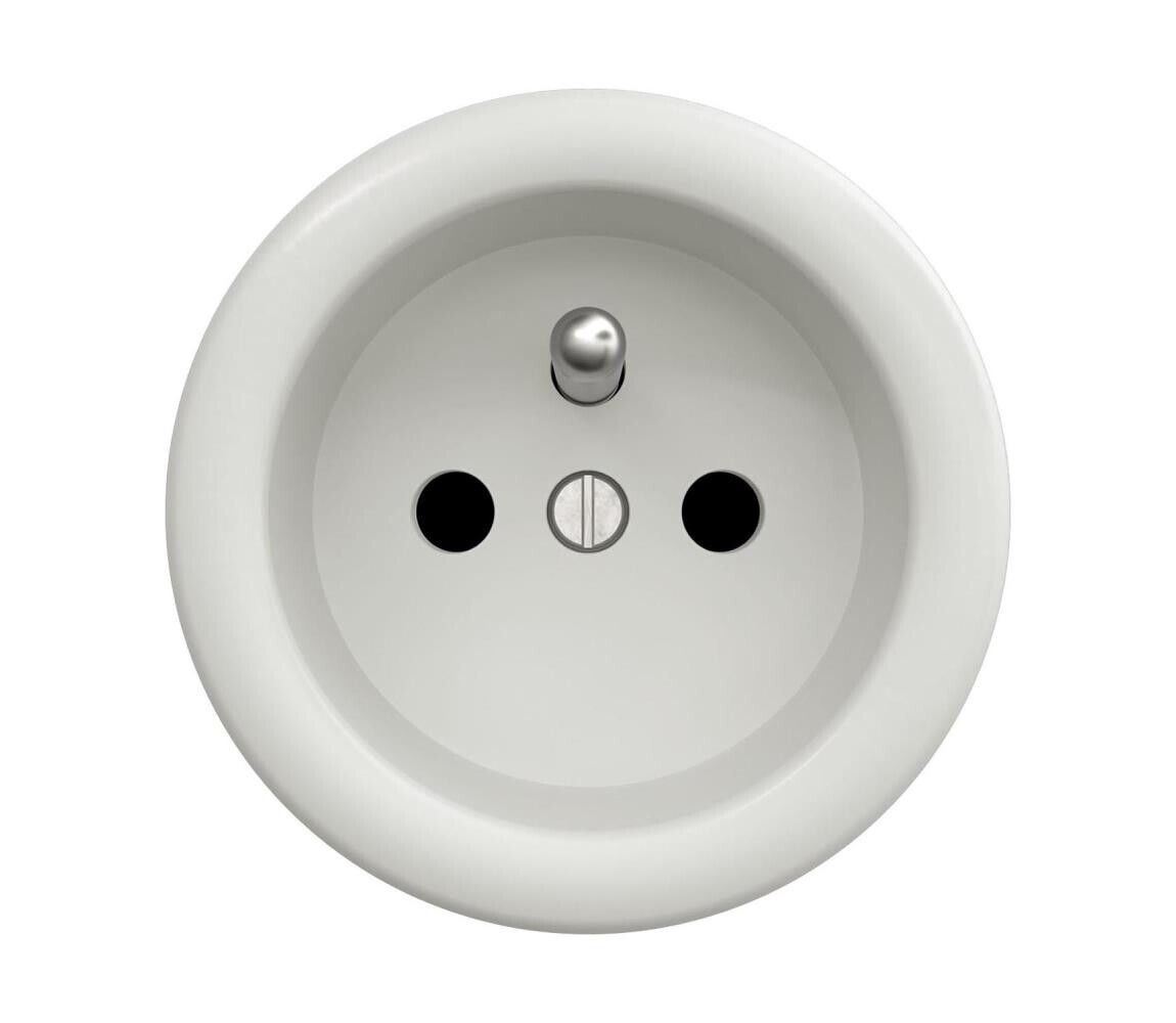 Reblig - Retro zásuvka bez rámečku 230V keramická bílá K/ZF