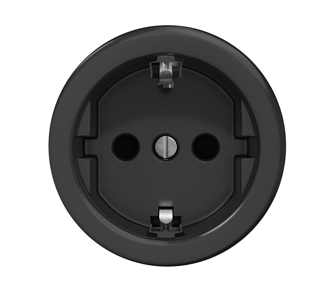 Reblig - Retro zásuvka domovní bez rámečku SCHUKO 230V/16A černá C/ZS