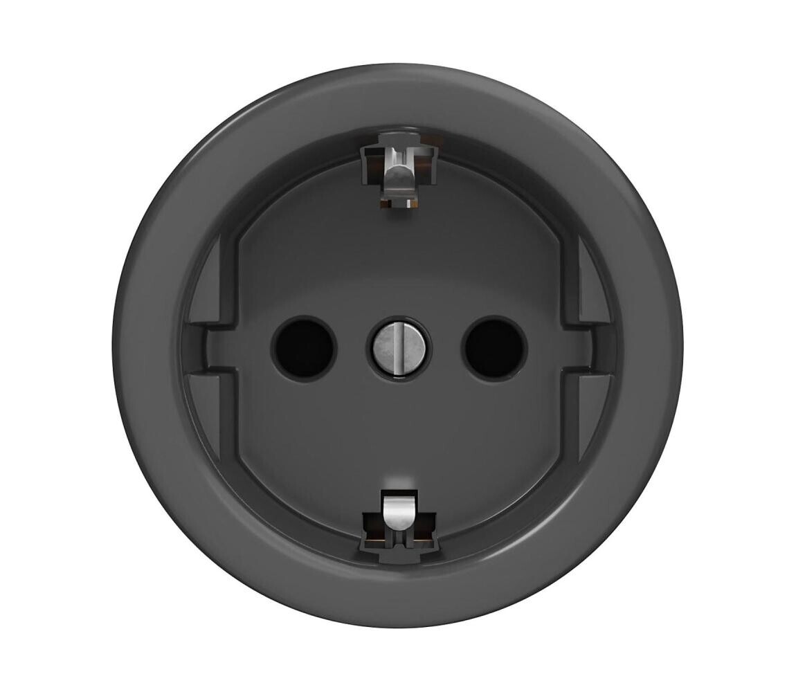 Reblig - Retro zásuvka domovní bez rámečku SCHUKO 230V/16A antracit A/ZS