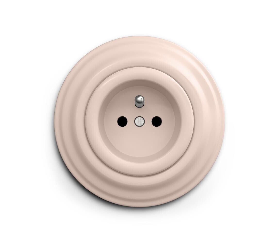 Reblig - Retro zásuvka domovní s rámečkem 230V starorůžová RG0119+RG0118