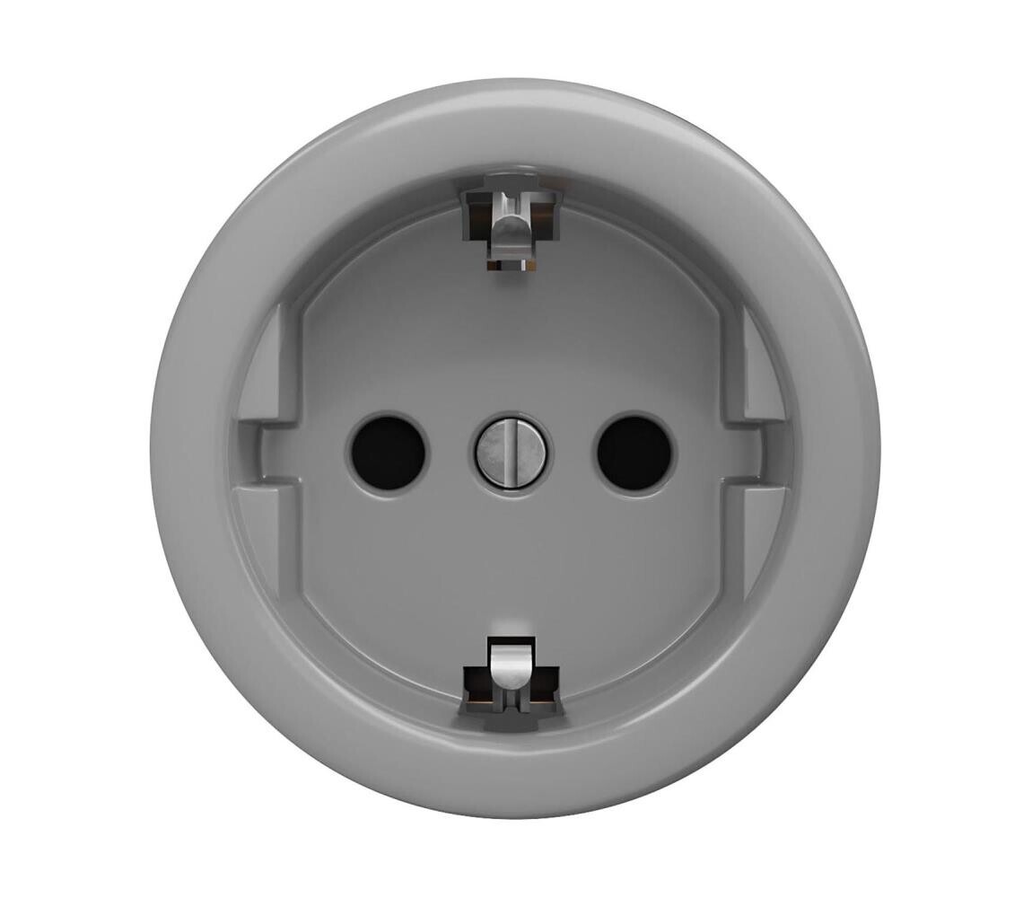 Reblig - Retro zásuvka domovní bez rámečku SCHUKO 230V/16A šedá S/ZS