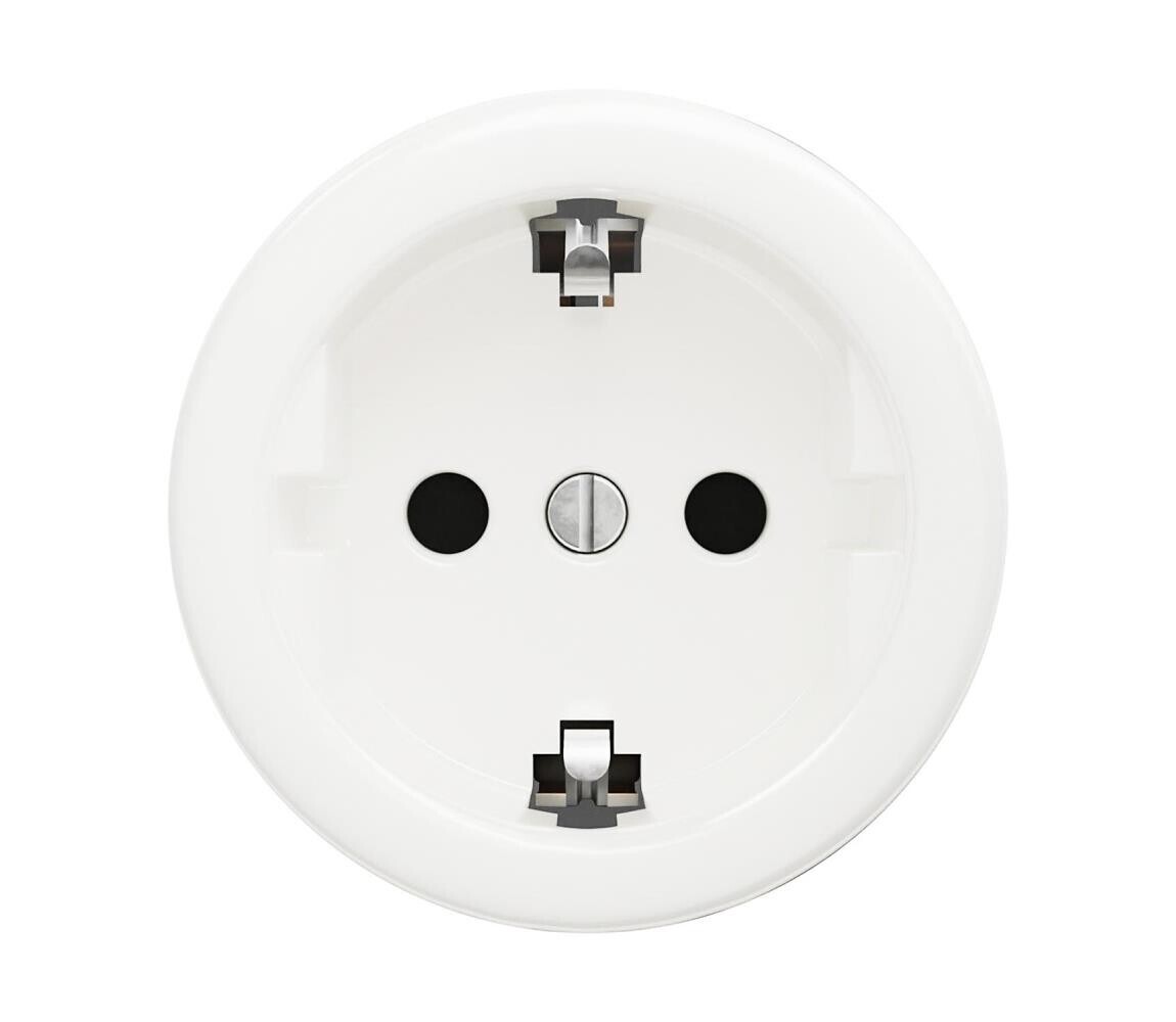 Reblig - Retro zásuvka domovní bez rámečku SCHUKO 230V/16A sněhově bílá W/ZS