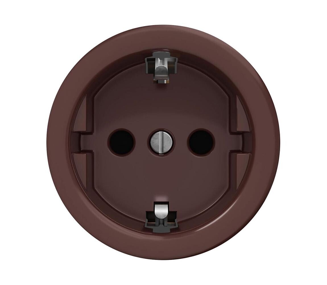 Reblig - Retro zásuvka domovní bez rámečku SCHUKO 230V/16A hnědá H/ZS