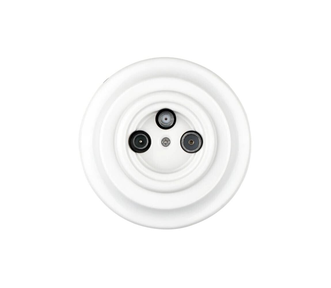 Reblig - Porcelá. retro TV/SAT-W zásuvka zásuvka s rámečkem zásuvka bílá RGTV-W