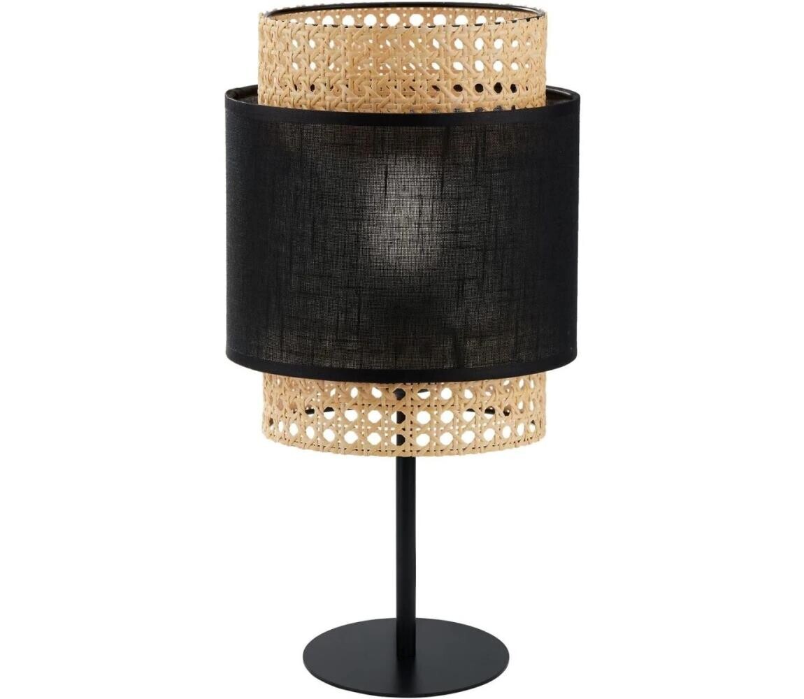 Stolní lampa BOHO 1xE27/15W/230V černá/ratan 5567