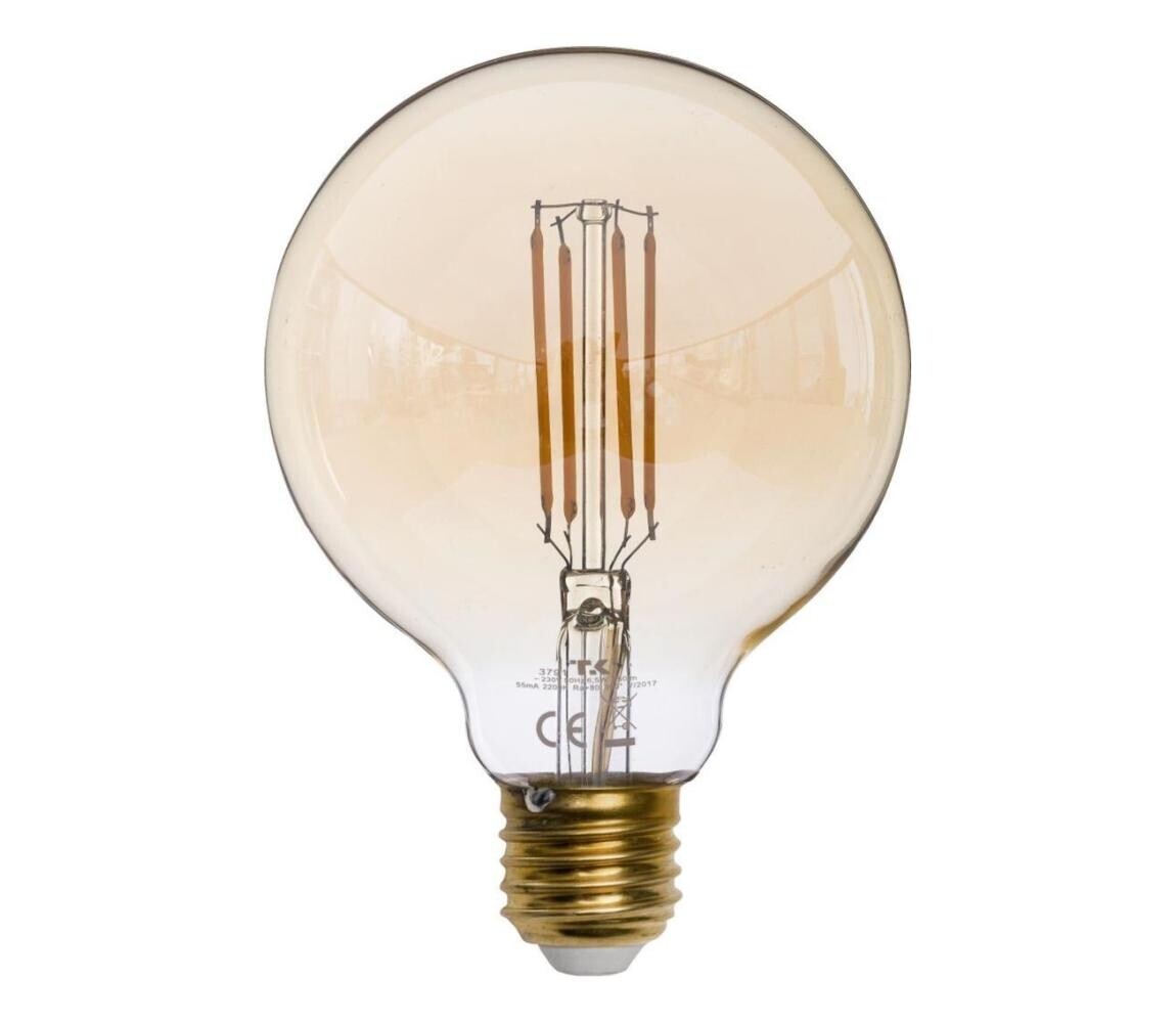 LED Žárovka AMBER G95 E27/6,5W/230V 3200K 3791