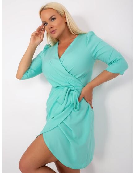 Dámské šaty s páskem plus size MILLIE mátové