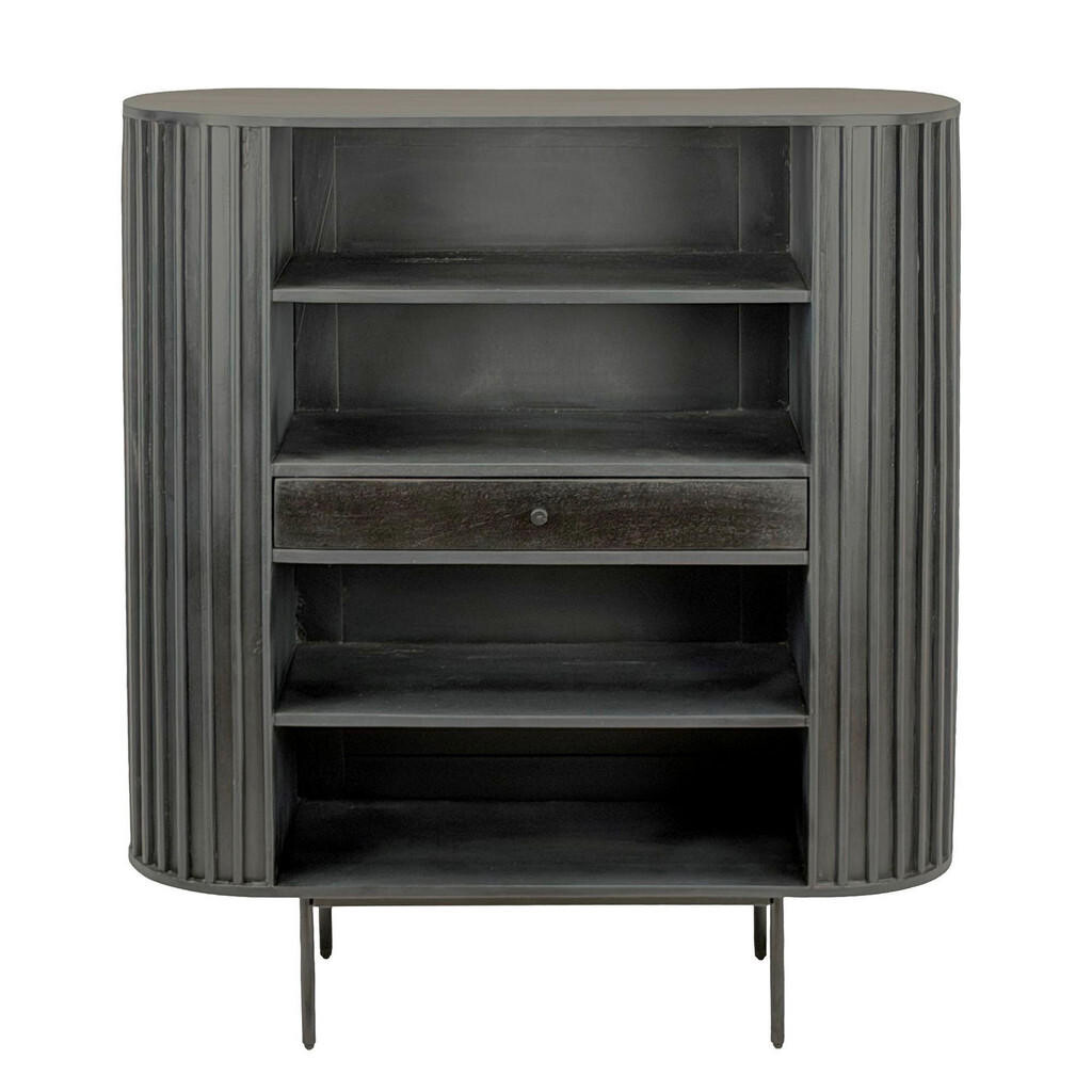 Livetastic STOJACÍ REGÁL, mangové dřevo, černá, 105/122/40 cm