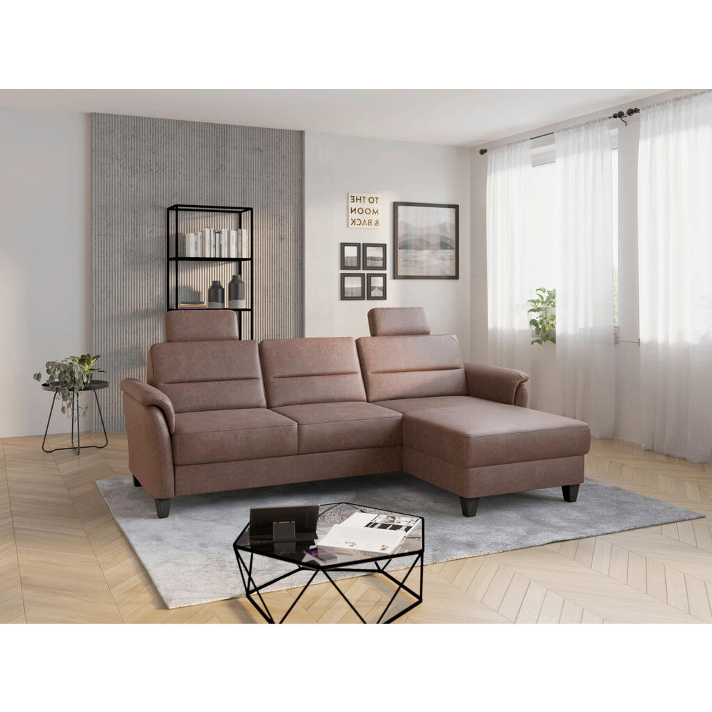 Sit & More ROHOVÁ SEDAČKA, textil, barvy lískového ořechu