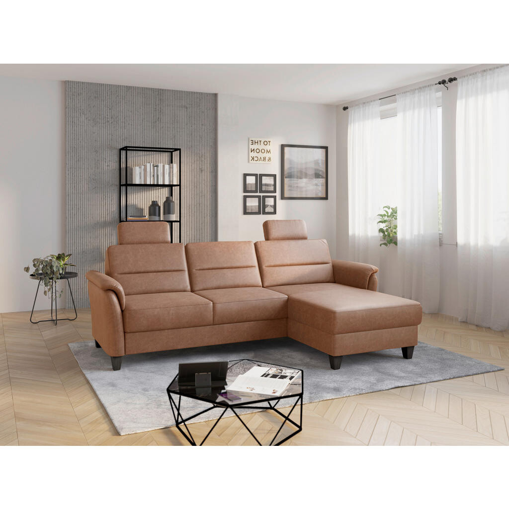 Sit & More ROHOVÁ SEDAČKA, textil, koňaková