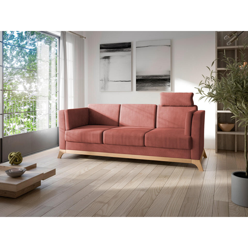 Sit & More TŘÍMÍSTNÁ POHOVKA, textil, třešňová červená